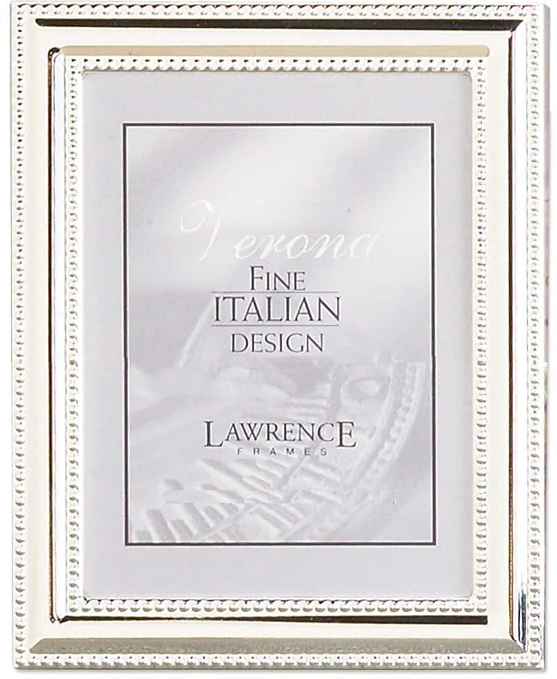 Lawrence Frames 4" x 5" Metal Picture Frame, Silver-Plate with Delicate Beading (510745)