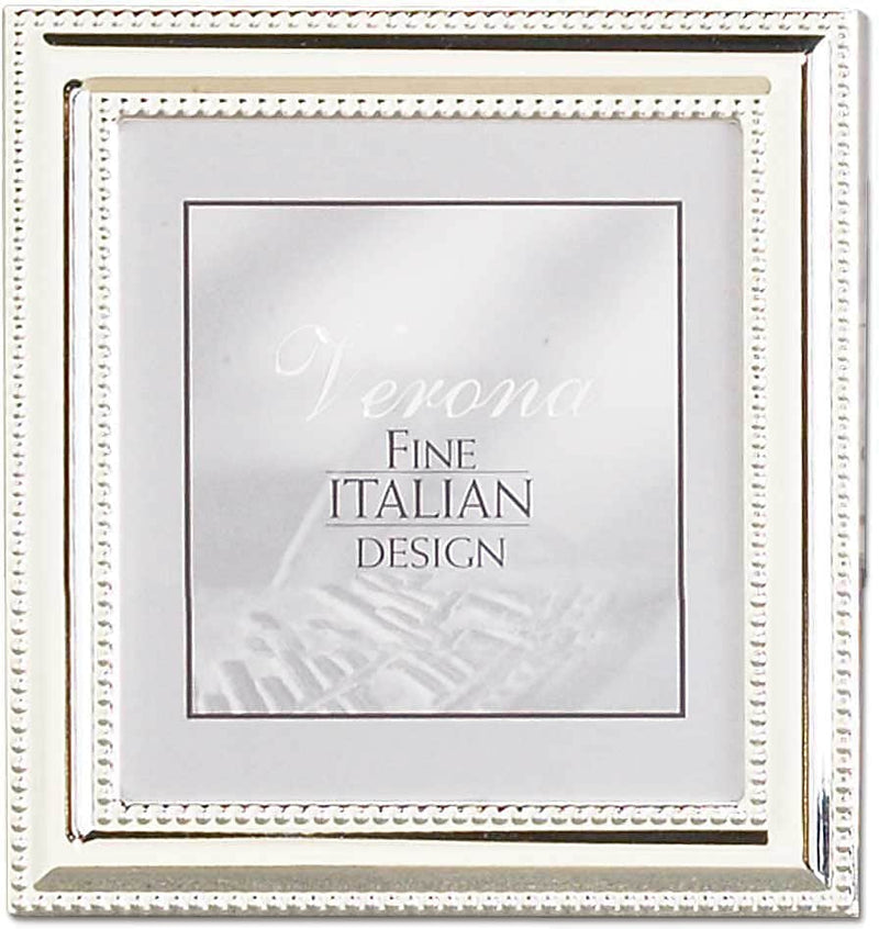 Lawrence Frames 5"x 5" Metal Picture Frame, Silver-Plate with Delicate Beading (510755)