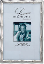 Lawrence Frames 4" x 6" Metal Bamboo Design Picture Frame, Silver (710146)