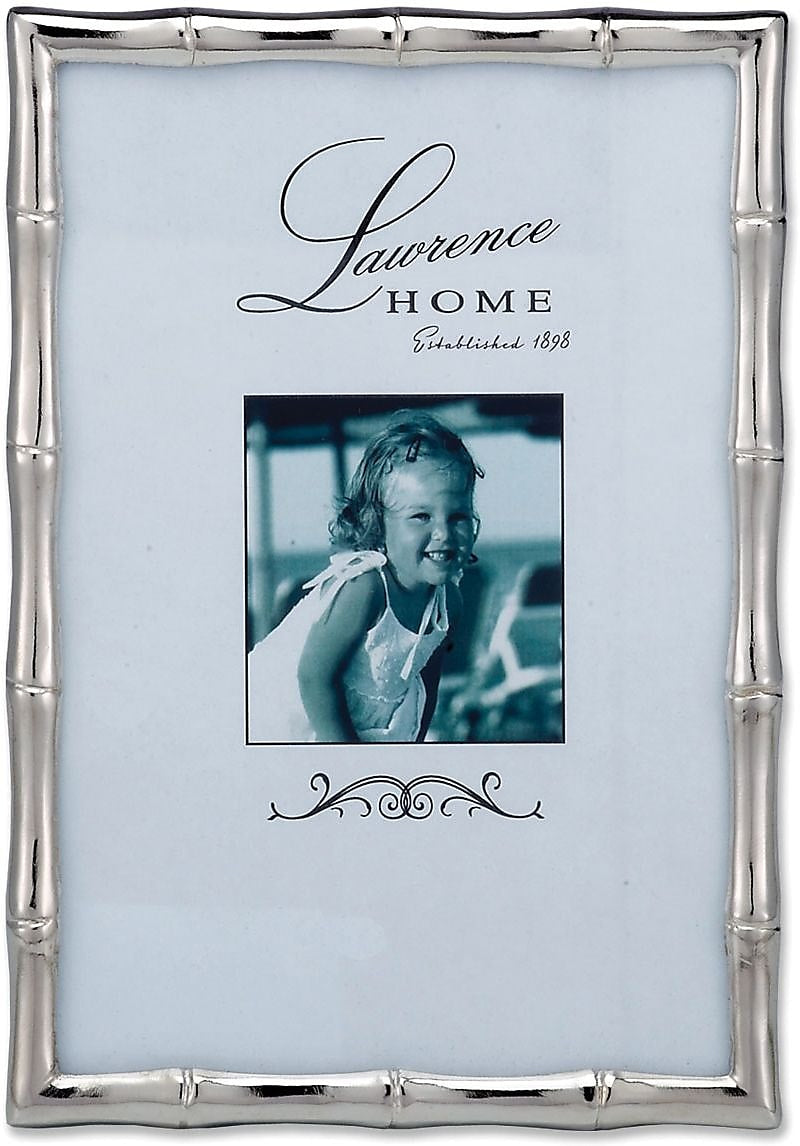 Lawrence Frames 4" x 6" Metal Bamboo Design Picture Frame, Silver (710146)