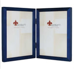 Lawrence Frames Gallery Collection 5" x 7" Hinged Double Wood Picture Frame, Blue (755757D)