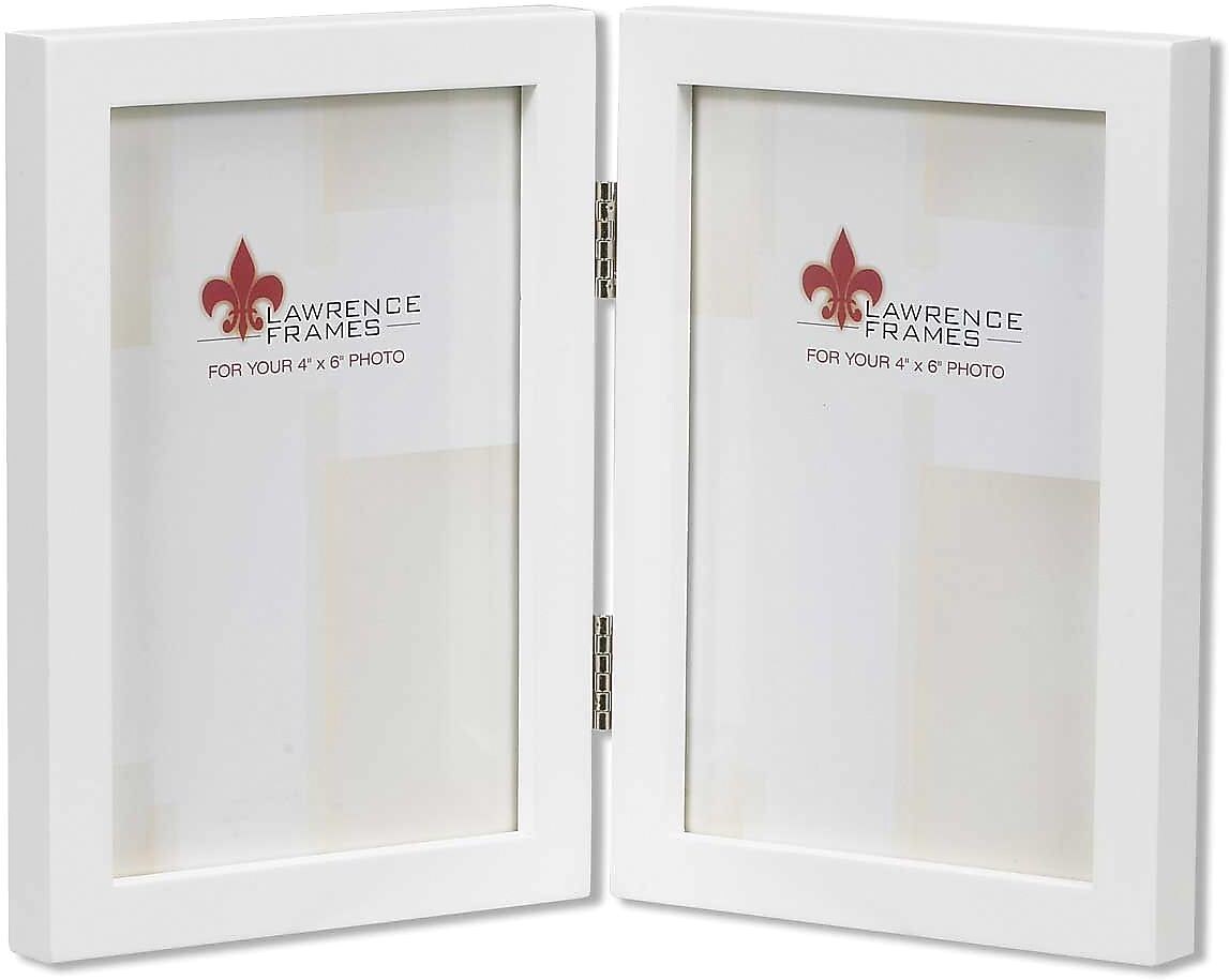 Lawrence Frames 4" x 6" Studio Wood White Double Picture Frame (755846D)