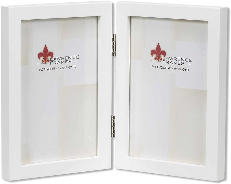 Lawrence Frames 4" x 6" Studio Wood White Double Picture Frame (755846D)