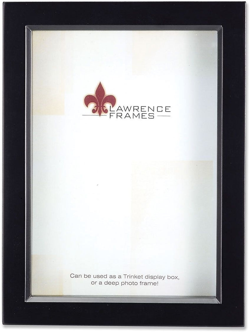 Lawrence Frames 5" x 7" Wood Treasure Box Shadow Box Picture Frame, Black (795057)