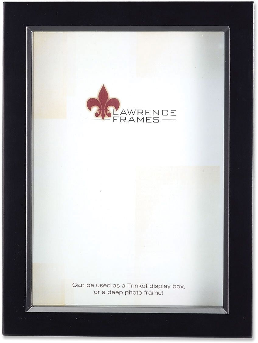Lawrence Frames 5" x 7" Wood Treasure Box Shadow Box Picture Frame, Black (795057)
