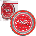 Coca-Cola Neon Clock, 14 1/2" L x 14 1/2" W x 3" H