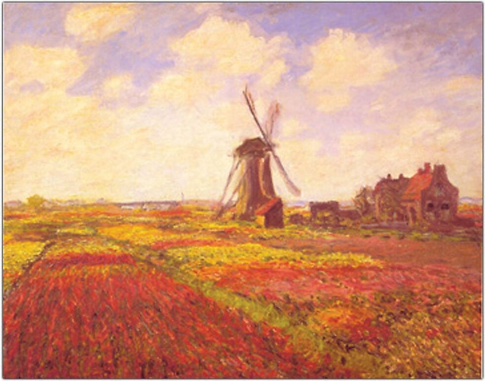 Trademark Global "Tulips in a Field Framed" Canvas Art, 24" x 32"