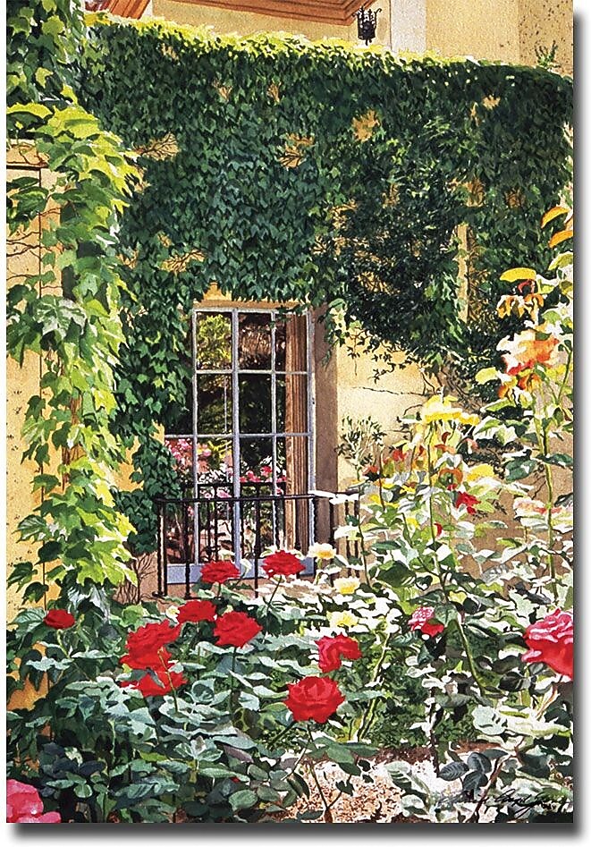 Trademark Global David Lloyd Glover "Afternoon in the Rose Garden" Canvas Art, 16" x 24"