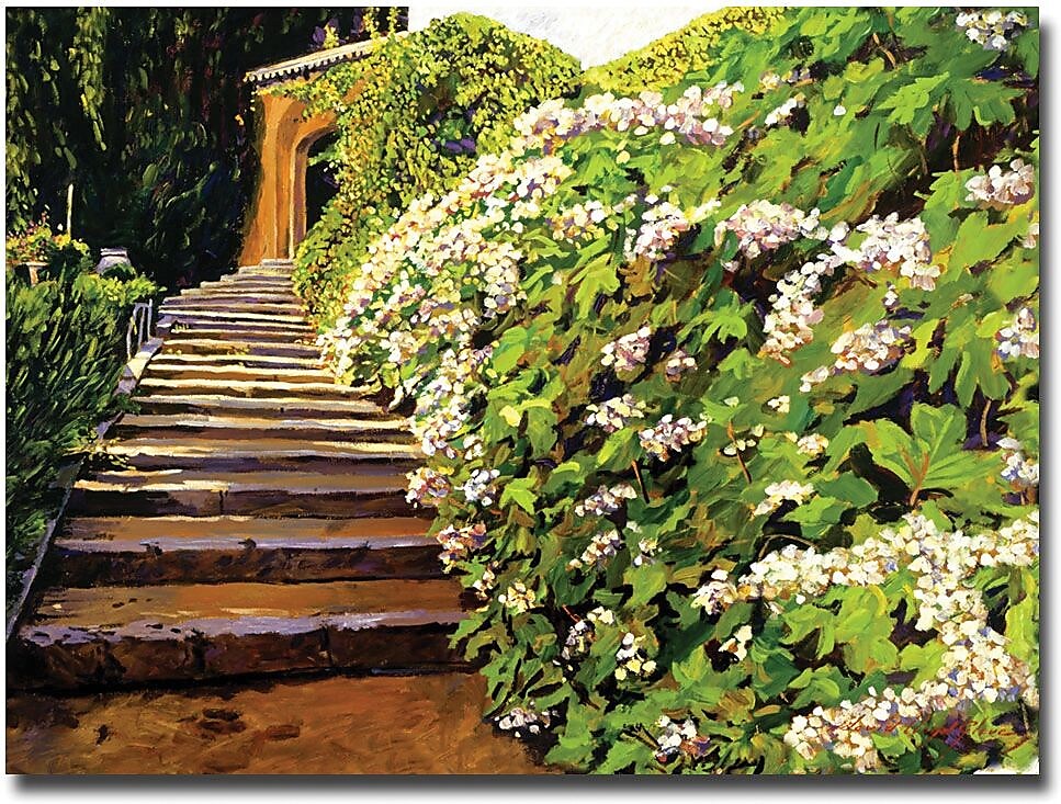 Trademark Global David Lloyd Glover "Garden Stairway Tuscany" Canvas Art, 18" x 24"
