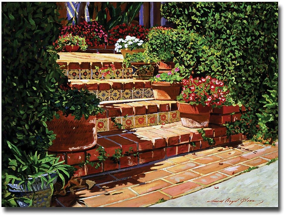 Trademark Global David Lloyd Glover "A Spanish Garden" Canvas Art, 35" x 47"