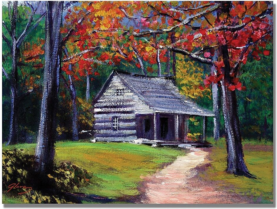 Trademark Global David Lloyd Glover "Old Cabin" Canvas Art, 18" x 24"