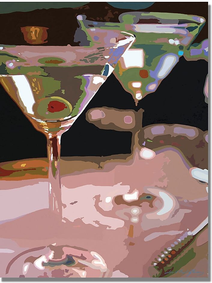 Trademark Global Ariane Moshayedi "Two Martini Lunch" Canvas Art, 35" x 47"