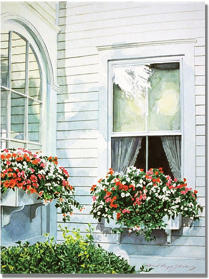 Trademark Global David Lloyd Glover "Window Boxes" Canvas Art, 18" x 24"
