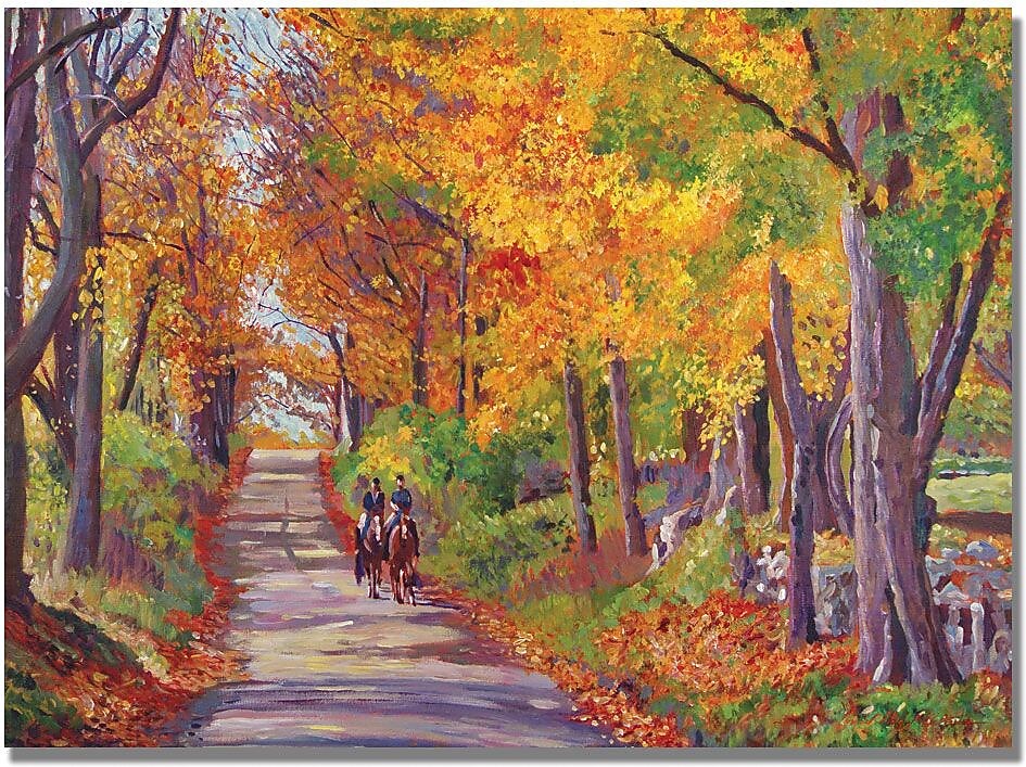 Trademark Global David Lloyd Glover "Autumn Ride" Canvas Art, 22" x 32"