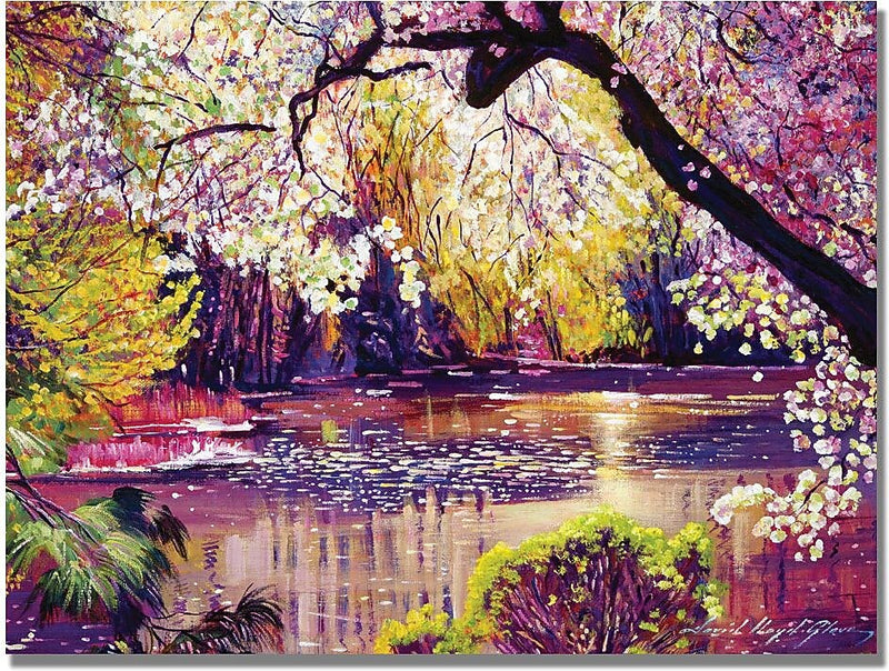 Trademark Global David Lloyd Glover "Central Park Spring Pond" Canvas Art, 35" x 47"