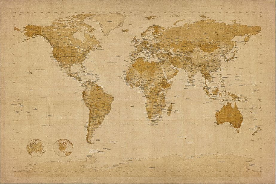 Trademark Global Michael Tompsett "Antique World Map" Canvas Art, 16" x 24"