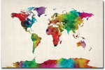 Trademark Global Michael Tompsett "Watercolor World Map II" Canvas Art, 16" x 24"