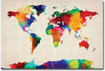 Trademark Global Michael Tompsett "Sponge Painting World Map" Canvas Art, 22" x 32"