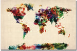 Trademark Global Michael Tompsett "Abstract Painting World Map" Canvas Art, 22" x 32"
