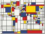 Trademark Global Michael Tompsett "Mondrian World Map" Canvas Art, 30" x 47"