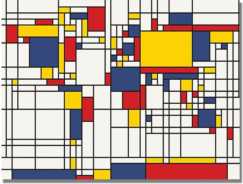Trademark Global Michael Tompsett "Mondrian World Map" Canvas Art, 30" x 47"
