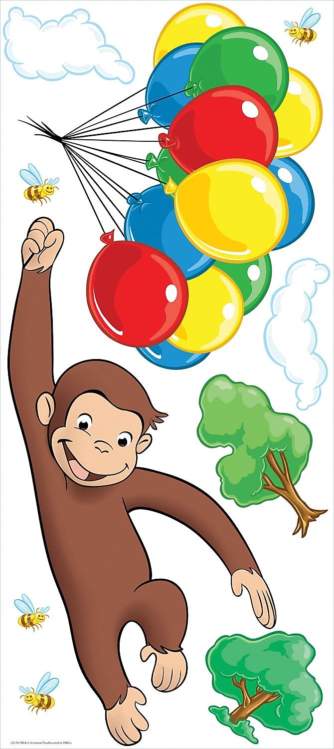 RoomMates® Curious George Peel and Stick Giant Wall Decal, 18" x 40"