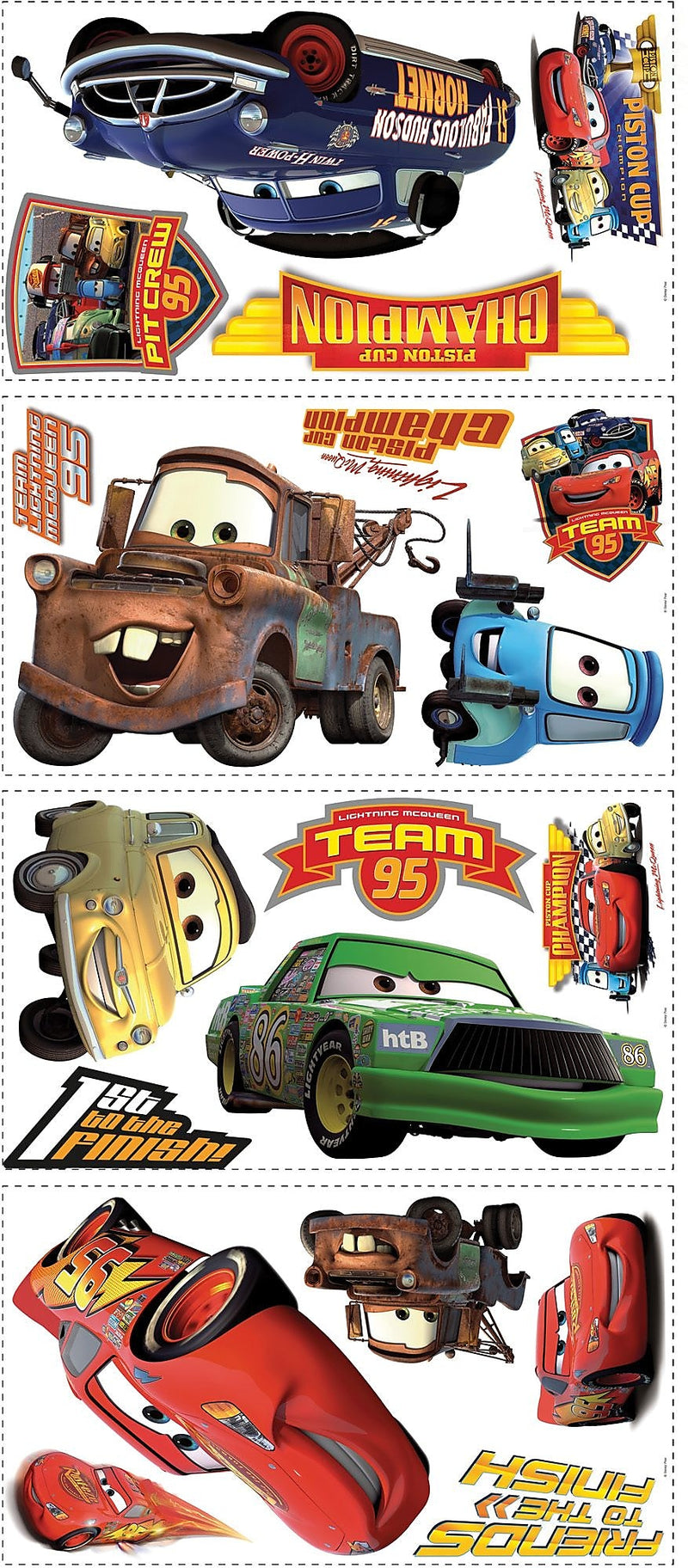 RoomMates® Cars Piston Cup Champs Peel and Stick Wall Decal, 18" x 40"