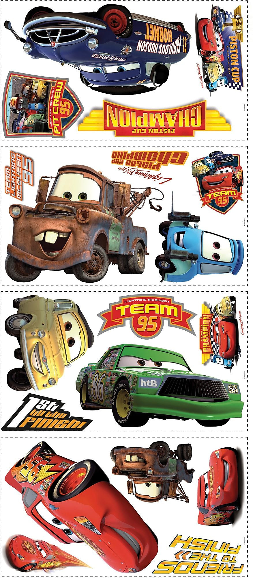 RoomMates® Cars Piston Cup Champs Peel and Stick Wall Decal, 18" x 40"