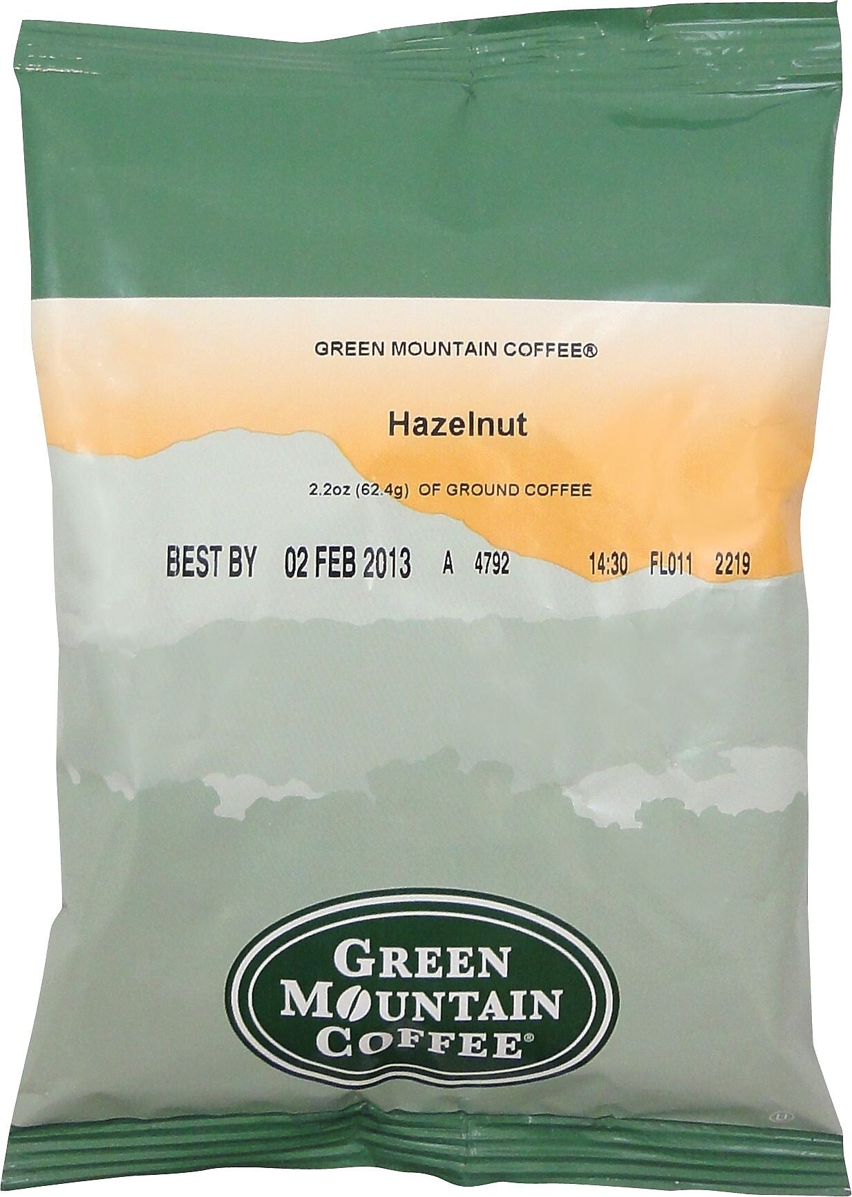 Green Mountain Hazelnut Ground Coffee, Light Roast, 2.2 oz. Bags, 50/Carton (GMT4792)