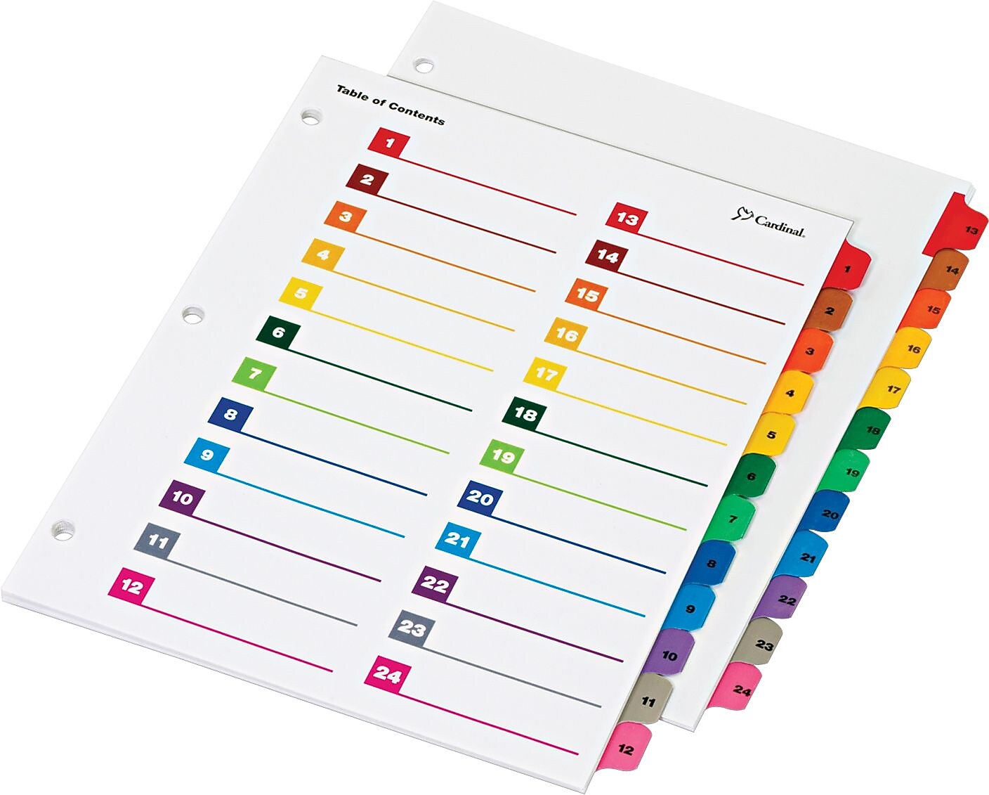 Cardinal® OneStep® Printable Table of Contents and Dividers, 24-Tab, Multicolor, 1/St