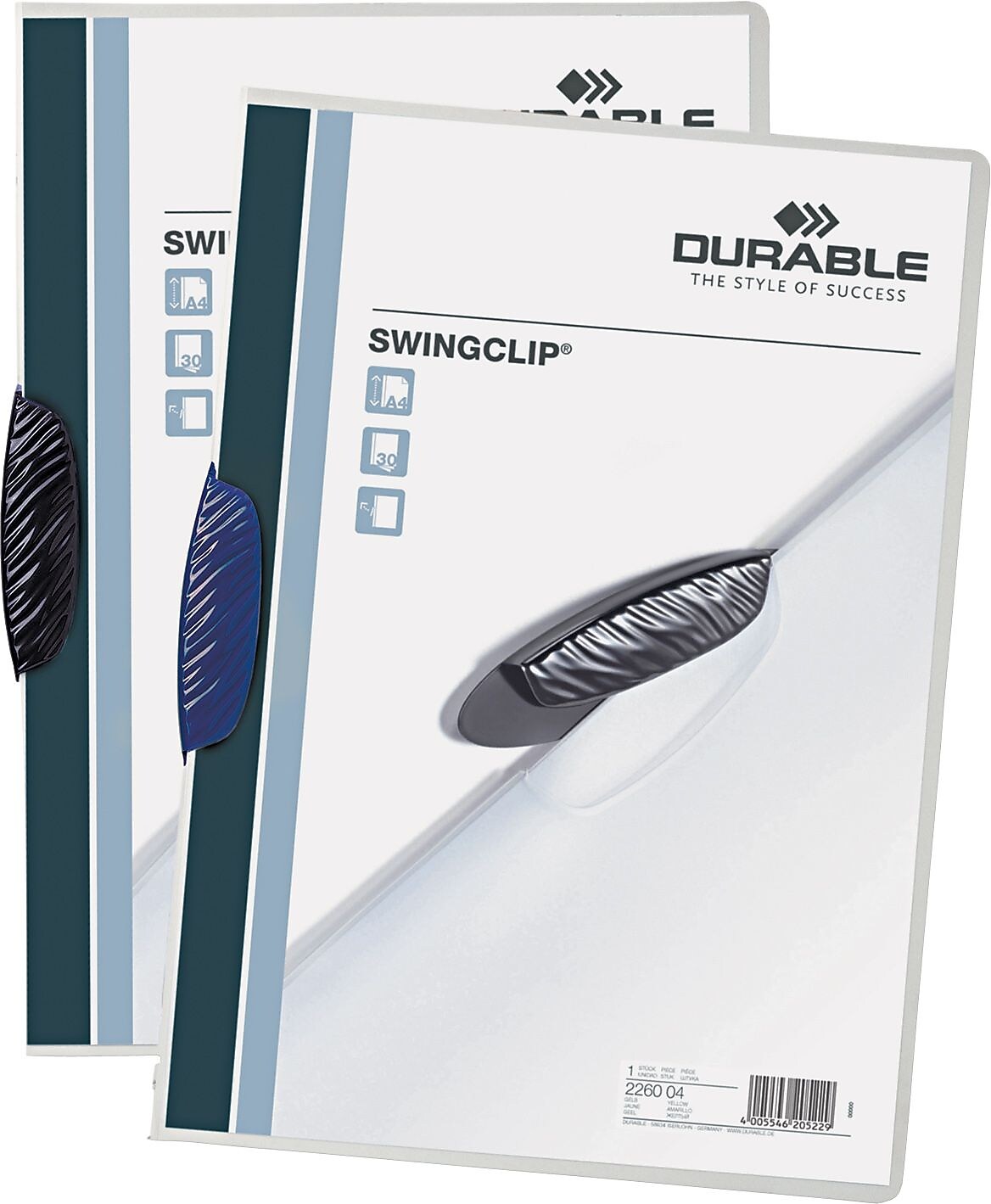 Swingclip Polypropylene Report Cover, Letter Size, Clear/Dark Blue Clip, 25/Bx