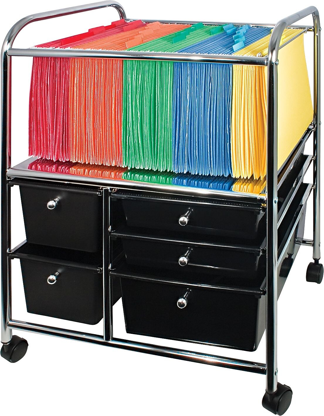Advantus File Cart with 5 Storage Drawers, Letter/Legal, Black (AVT34100)