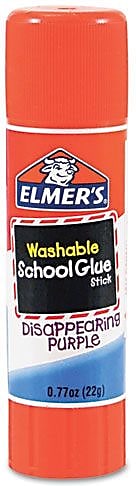 Elmer's Jumbo Disappearing Purple Washable Removable Glue Sticks, 0.77 oz., Purple (E524)