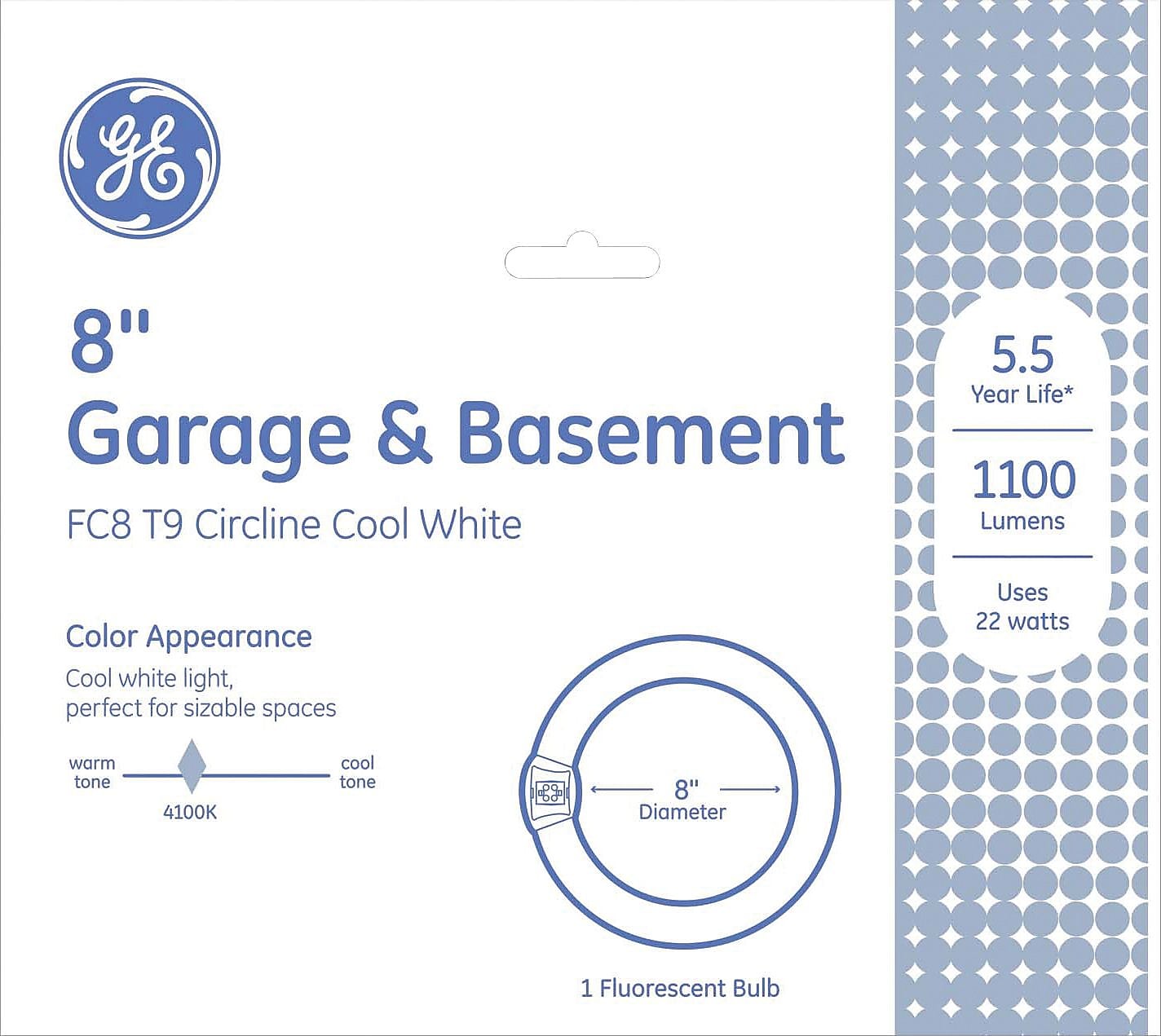 GE 22 Watt Cool White 8" Diameter T-9 Circline Fluorescent Tube (33774)