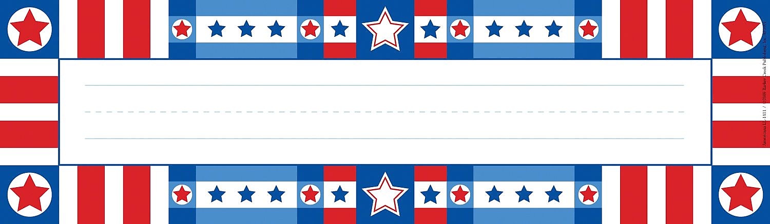 Barker Creek Americana School Name Plates, 12" x 3.5", 36/Pack (LL1411)