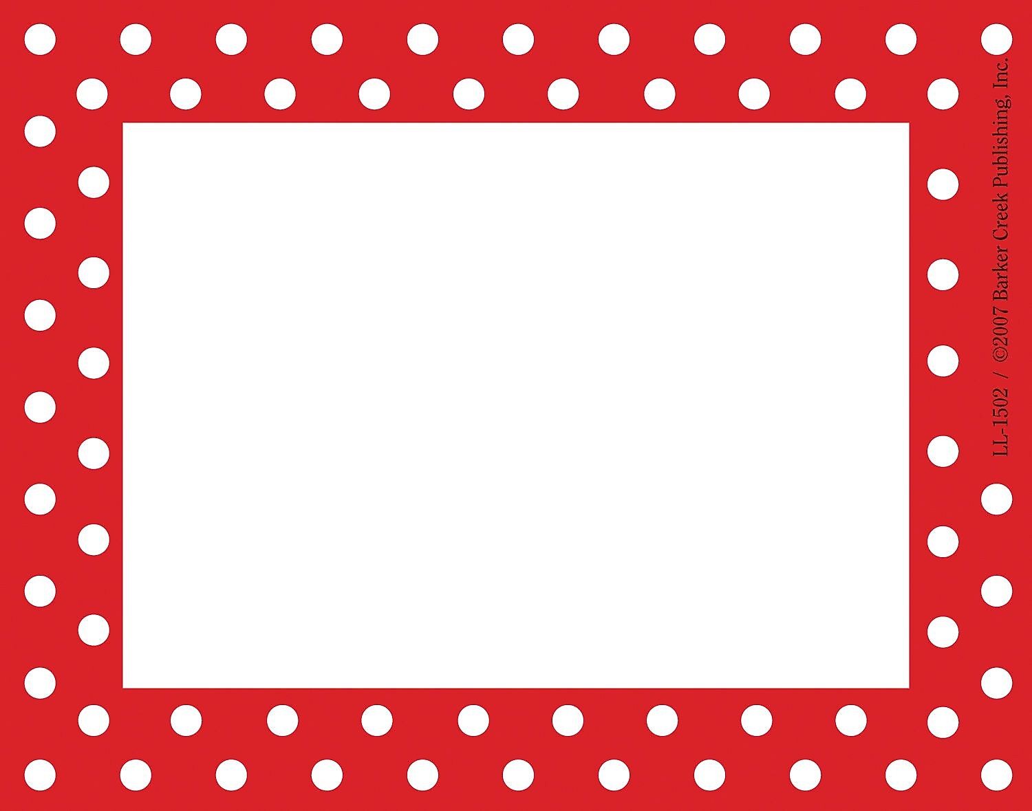 Barker Creek Self-adhesive Red & White Dots School Name Tags, 2.75" x 3.5", 45/Pack (LL1502)