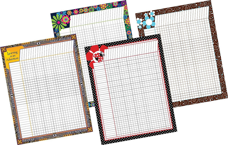 Barker Creek Incentive Chart Set, 17" x 22", Multicolored, 4/Set (LL555)
