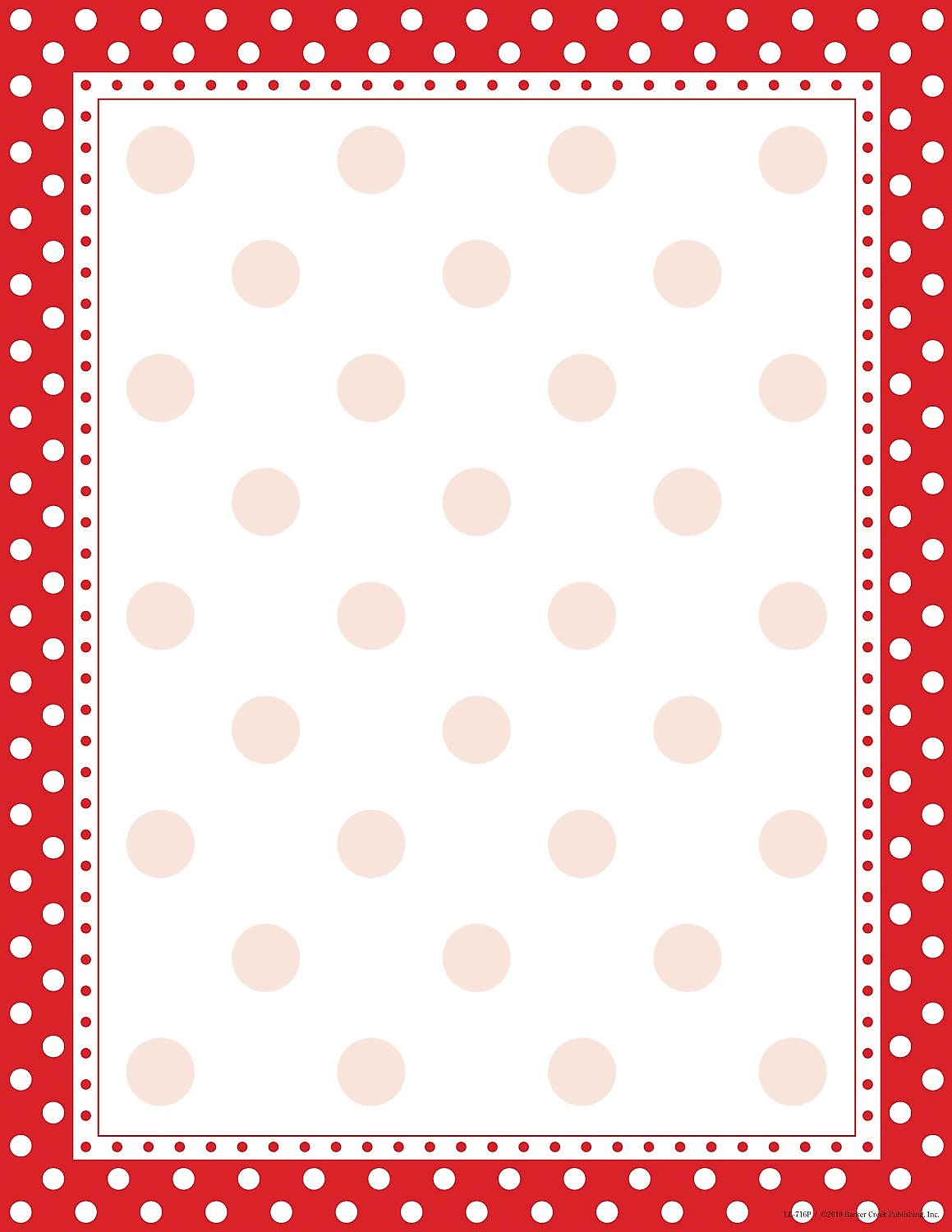 Barker Creek Dots Computer Paper, 8.5" x 11", 60 lbs., Red and White, 50 Sheets/Pack (LL716)