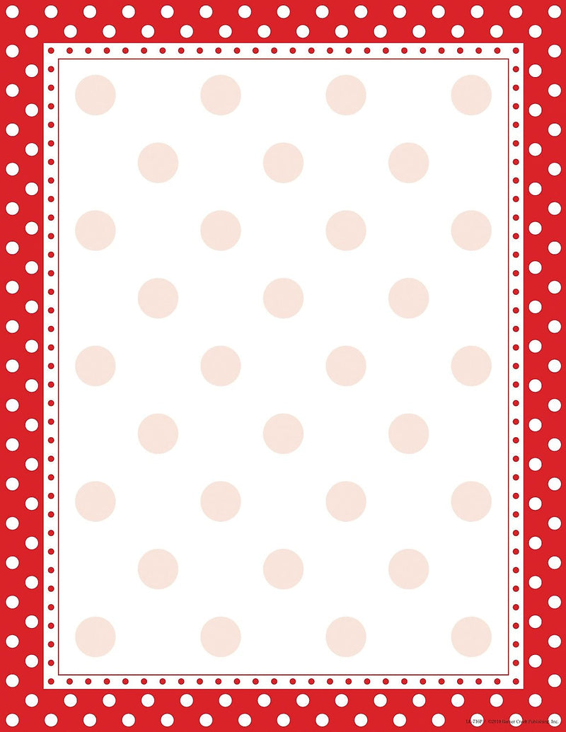Barker Creek Dots Computer Paper, 8.5" x 11", 60 lbs., Red and White, 50 Sheets/Pack (LL716)