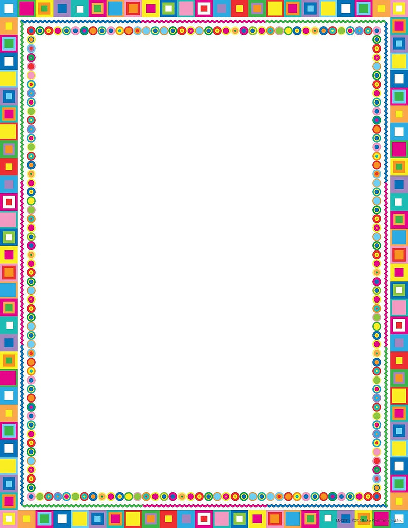 Barker Creek Retro Computer Paper, 8.5" x 11", 60 lbs., Multicolored, 50 Sheets/Pack (LL722)