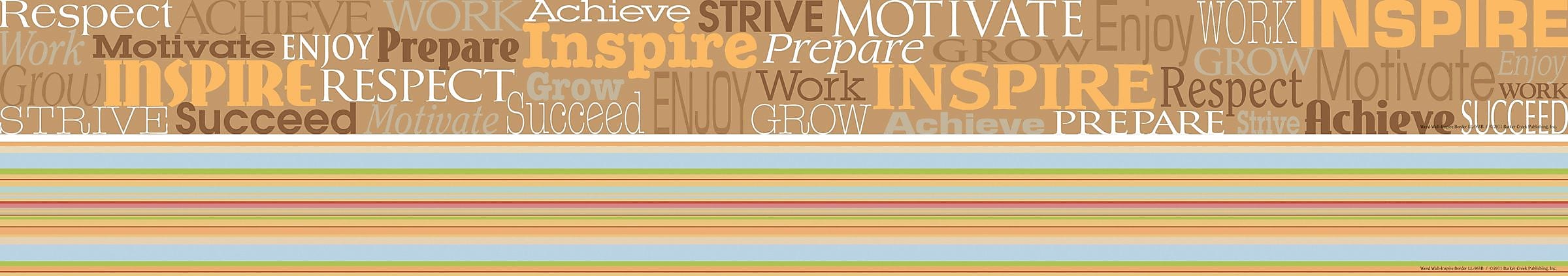 Barker Creek Double-Sided Border with Motivational Words, 35" x 3", Word Wall Inspire, 12/Pack (LL964)