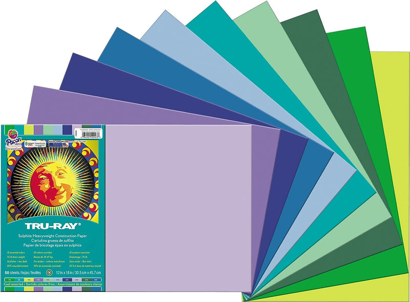 Tru-Ray 12" x 18" Construction Paper, Assorted Colors, (P102943)
