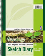Pacon Ecology 8.5" x 11" Spiral Bound Sketch Pad, 70 Sheets/Pad (PAC4798)