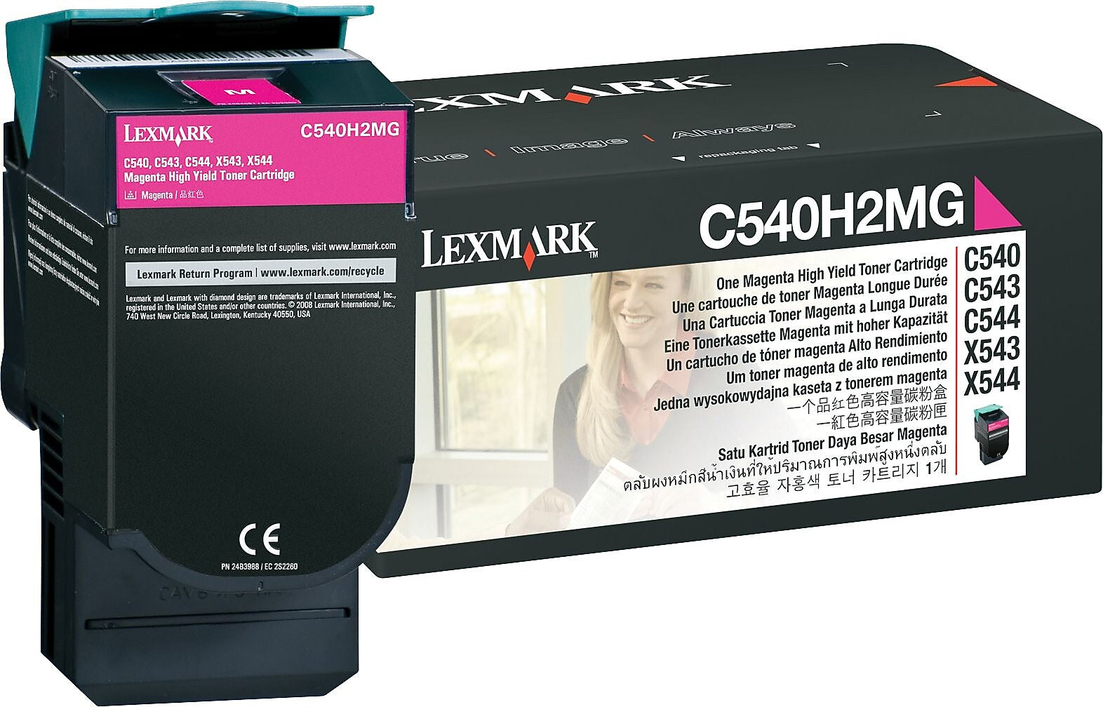 Lexmark C540H2MG Magenta High Yield Toner Cartridge