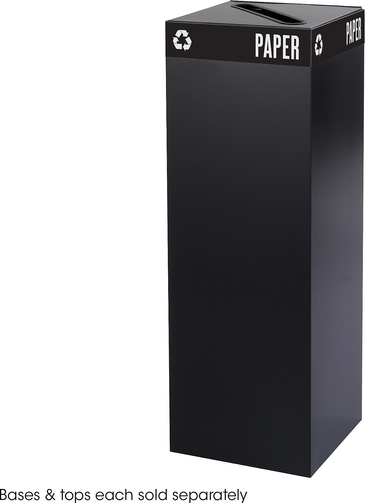 Safco Public Square Plastic Trash Can with no Lid, Black, 42 gal. (2984BL)