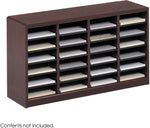 Safco E-Z Stor® Wood Literature Organizer, 24 Compartments, Mahogany, 23"H x 40"W x 11 3/4"D