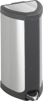 Safco Stainless Steel Step Trash Can, 4 Gallon, Black (9685SS)