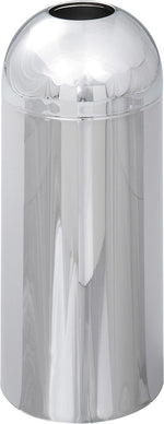 Safco Reflections Open Top Dome Receptacle Stainless Steel Trash Can with Lid, Gray, 15 gal. (9875)