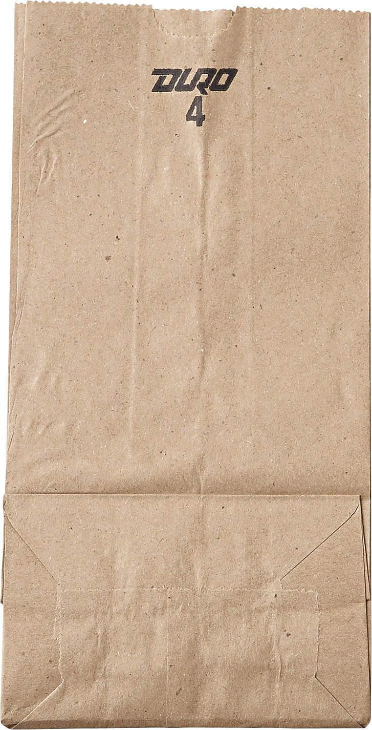 Standard-Duty Natural Paper Bags, #4, 9 3/4"H x 5"W x 3 1/3"D, 500/Cs