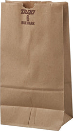 Boardwalk® Kraft Heavy Duty Paper Bag, 50 lb, 11 1/16" H x 6" W x 3 5/8" D